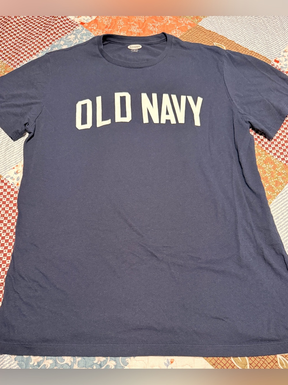 Old Navy Logo T-Shirt XL Navy Blue Soft Washed Graphic Tee Unisex
